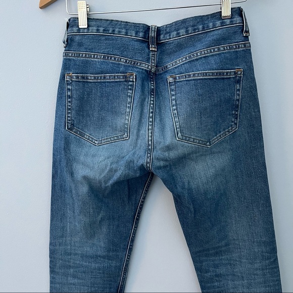 Everlane Straight Leg Jeans Womens 24 Regular Medium Wash High Rise Cotton Blend - Picture 4 of 11